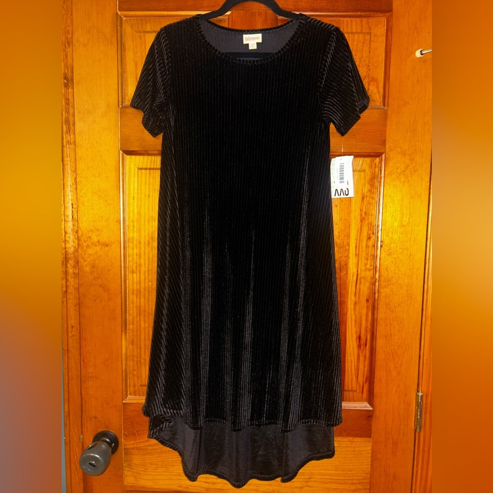 LuLaRoe Elegant Carly Black Velvet Ribbed NWT XXS